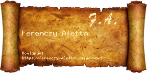 Ferenczy Aletta névjegykártya